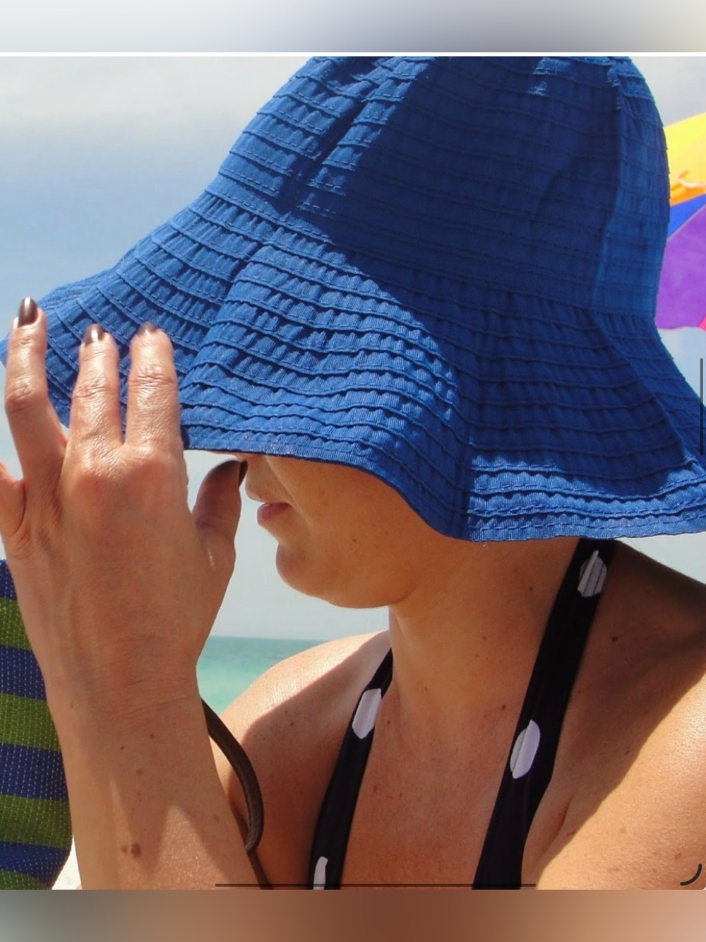 ***Cappelli Straworld  Blue Foldable Wide-Brim Sun Hat